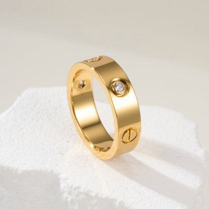 [ELAN LUXE]LOVE 4MM 1 DIAMOND RING