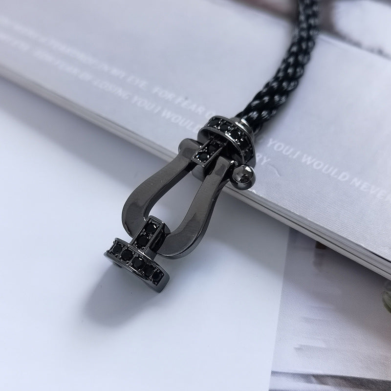 [ELAN LUXE]FORCE LARGE SERIES HORSESHOE BLACK SAMURAI BRACELET