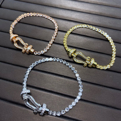 [ELAN LUXE]FORCE  LARGE HORSESHOE FULL DIAMOND TENNIS BRACELET