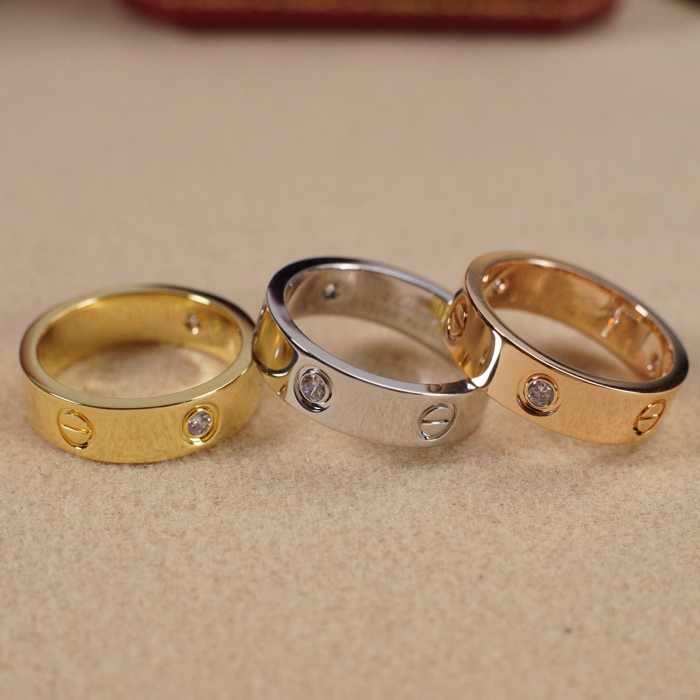 [ELAN LUXE]LOVE 5.5MM 3 DIAMOND RING