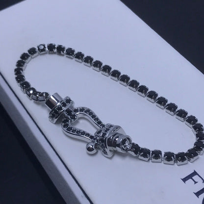 [ELAN LUXE]FORCE  LARGE HORSESHOE FULL DIAMOND TENNIS BRACELET