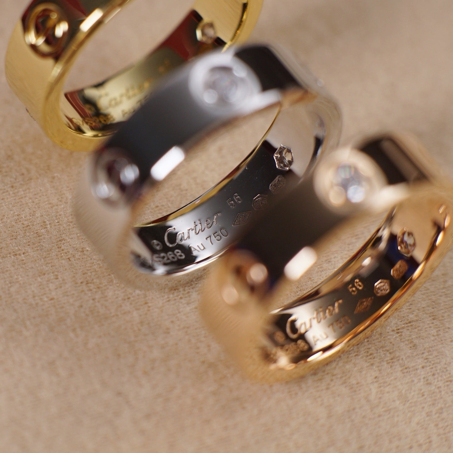 [ELAN LUXE]LOVE 5.5MM 3 DIAMOND RING
