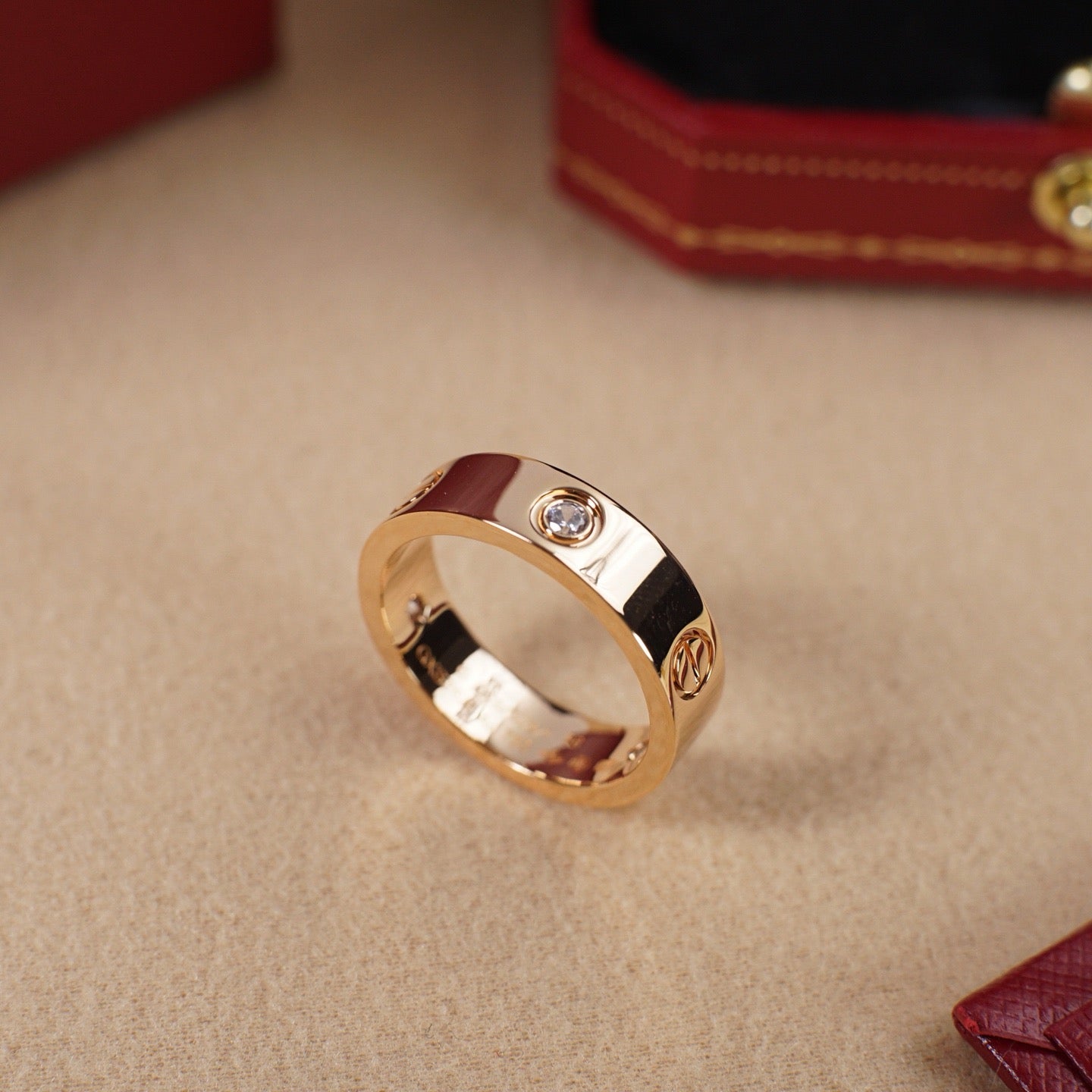 [ELAN LUXE]LOVE 5.5MM 3 DIAMOND RING