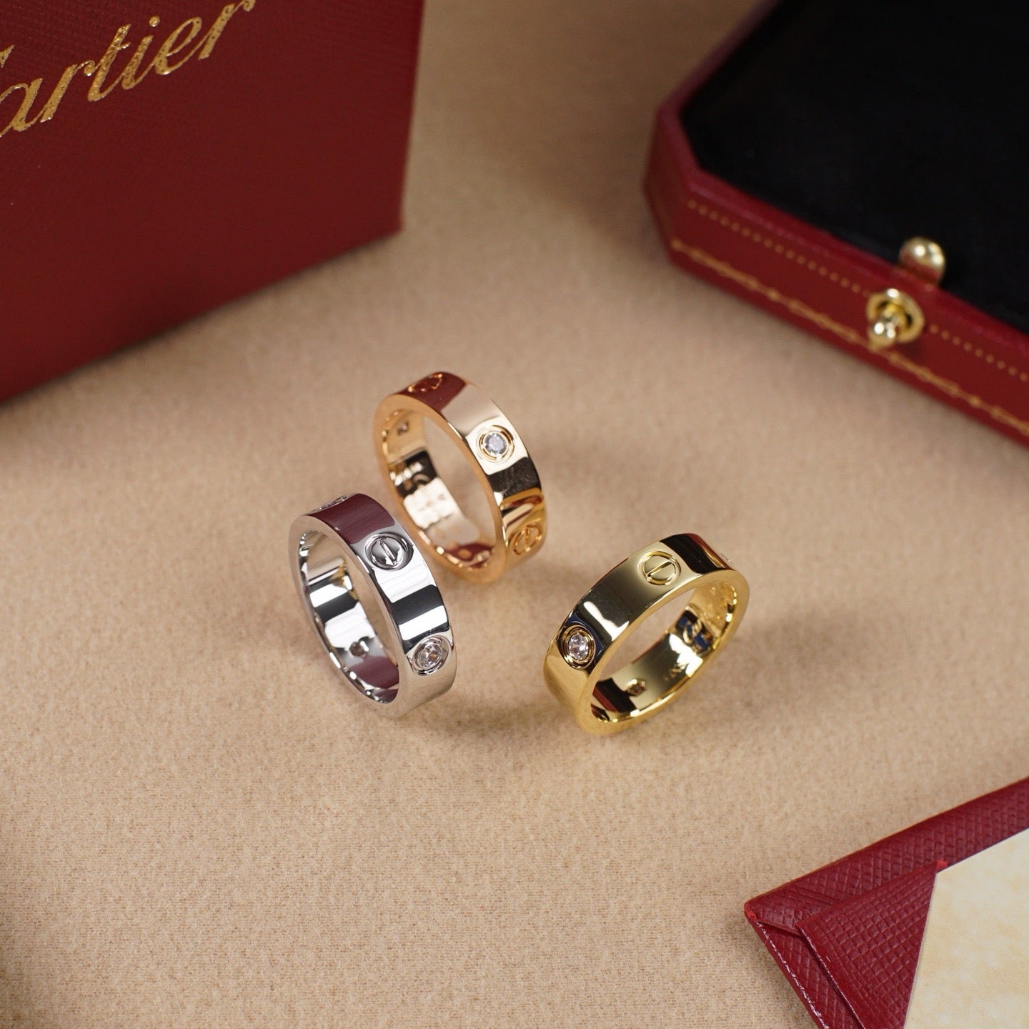 [ELAN LUXE]LOVE 5.5MM 3 DIAMOND RING