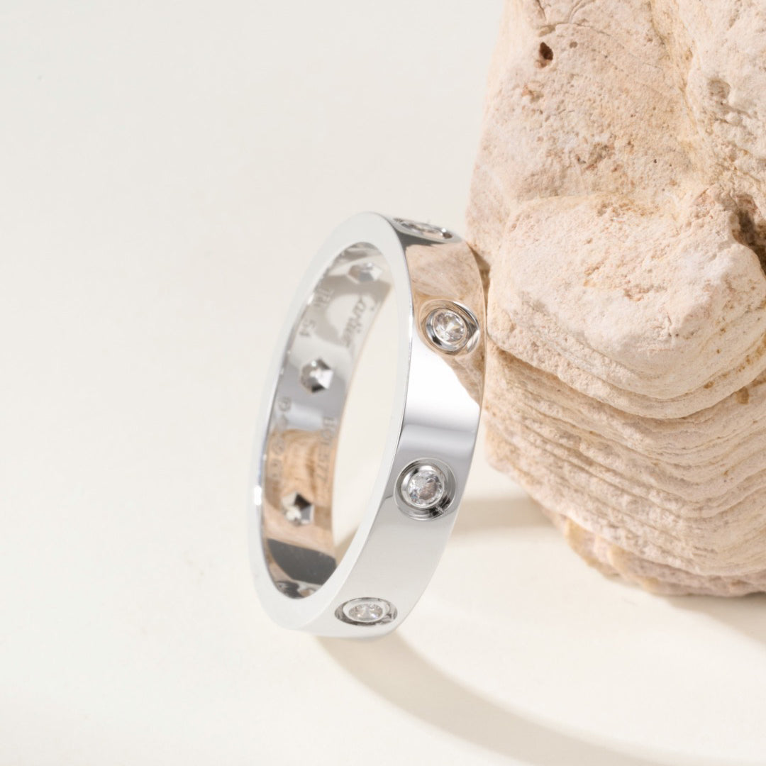 [ELAN LUXE]LOVE 4MM 8 DIAMOND RING