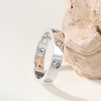 [ELAN LUXE]LOVE 4MM 8 DIAMOND RING