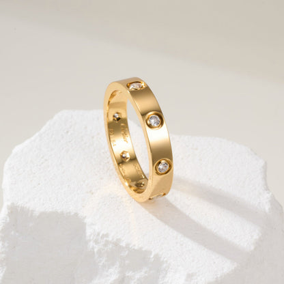 [ELAN LUXE]LOVE 4MM 8 DIAMOND RING