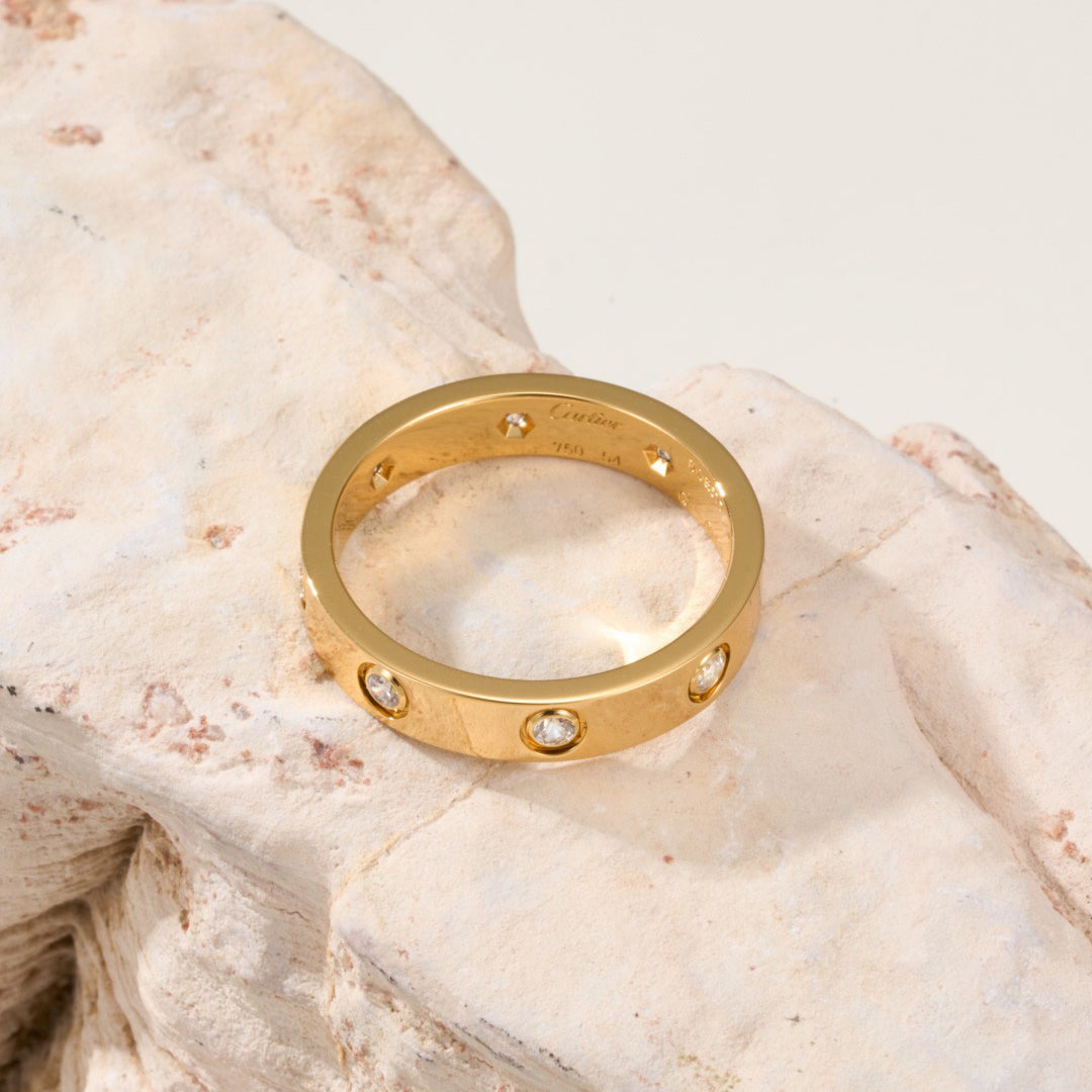 [ELAN LUXE]LOVE 4MM 8 DIAMOND RING