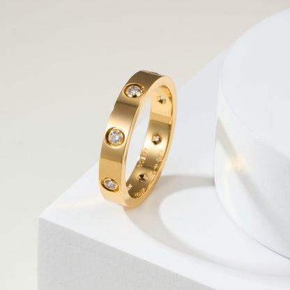 [ELAN LUXE]LOVE 4MM 8 DIAMOND RING