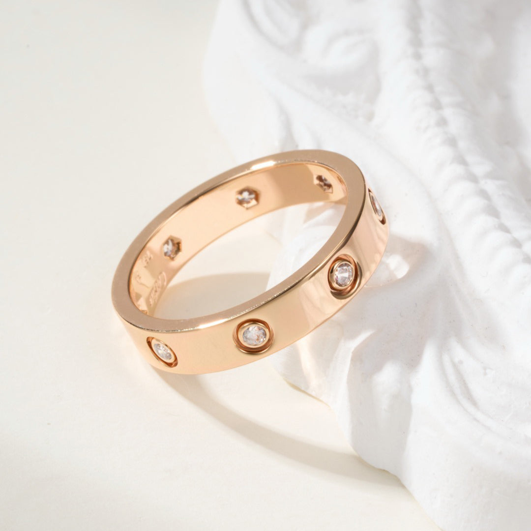 [ELAN LUXE]LOVE 4MM 8 DIAMOND RING