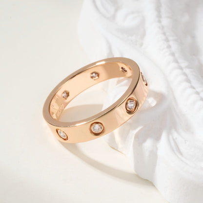[ELAN LUXE]LOVE 4MM 8 DIAMOND RING
