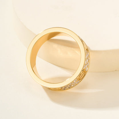 [ELAN LUXE]LOVE RING 5.5MM DIAMONDS PAVED
