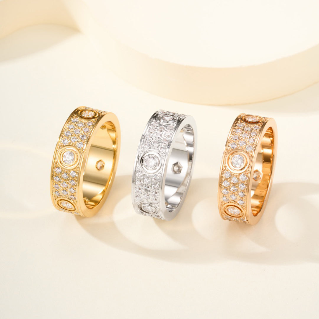 [ELAN LUXE]LOVE 5.5MM FULL-PAVE 6-DIAMOND RING