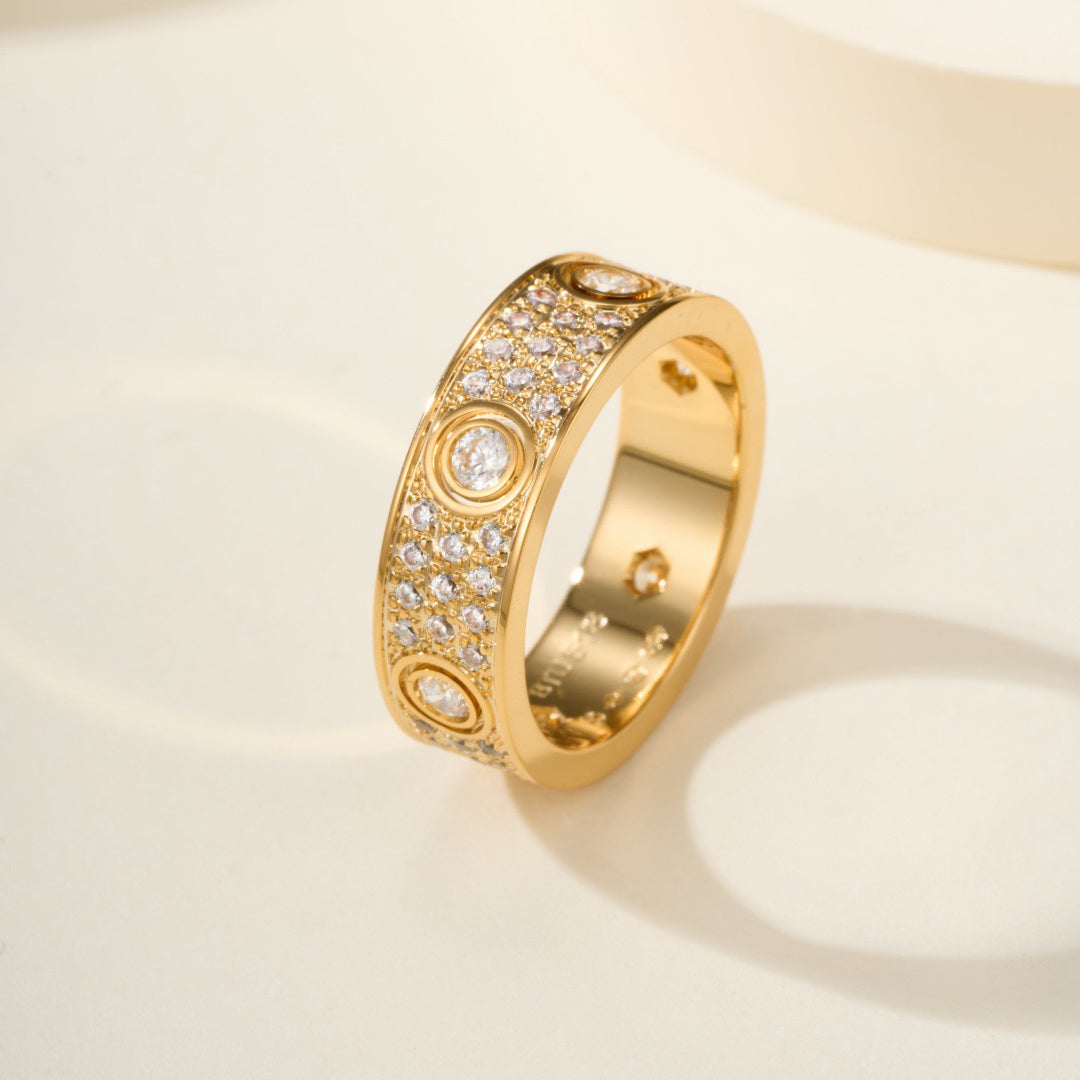 [ELAN LUXE]LOVE 5.5MM FULL-PAVE 6-DIAMOND RING