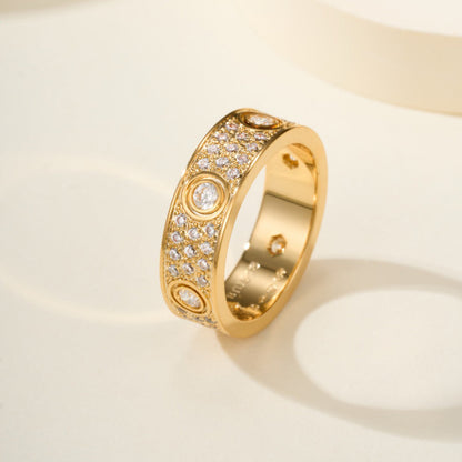 [ELAN LUXE]LOVE 5.5MM FULL-PAVE 6-DIAMOND RING