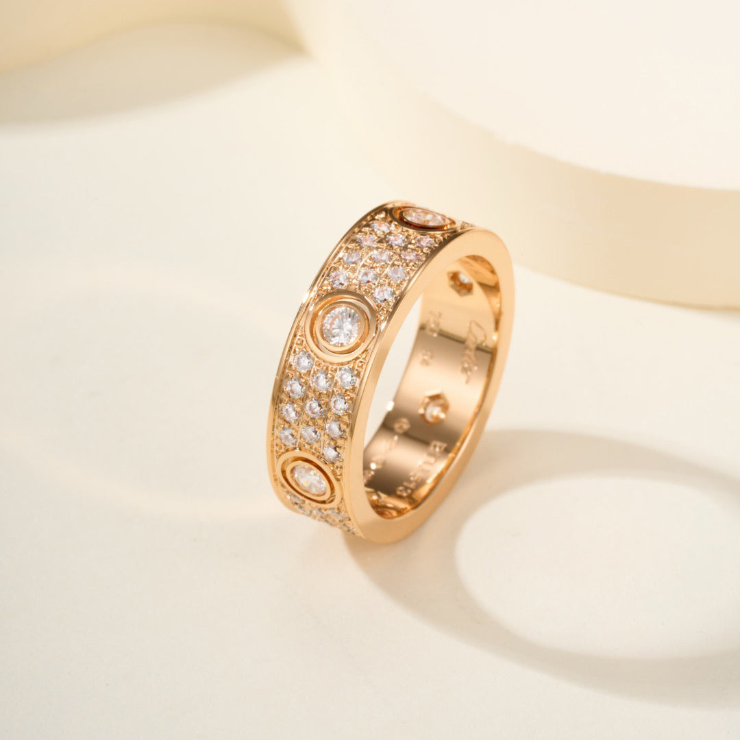 [ELAN LUXE]LOVE 5.5MM FULL-PAVE 6-DIAMOND RING