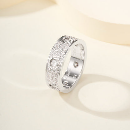 [ELAN LUXE]LOVE 5.5MM FULL-PAVE 6-DIAMOND RING