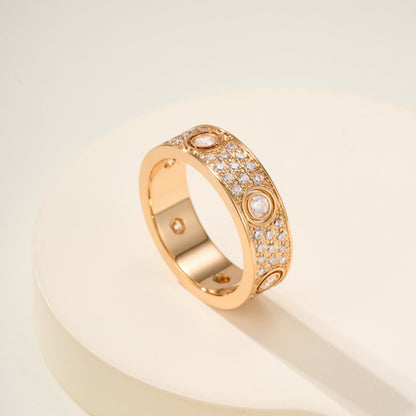 [ELAN LUXE]LOVE 5.5MM FULL-PAVE 6-DIAMOND RING