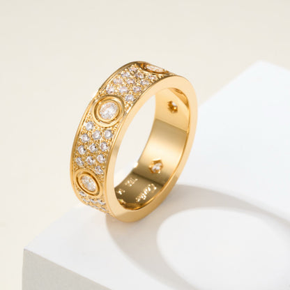 [ELAN LUXE]LOVE 5.5MM FULL-PAVE 6-DIAMOND RING