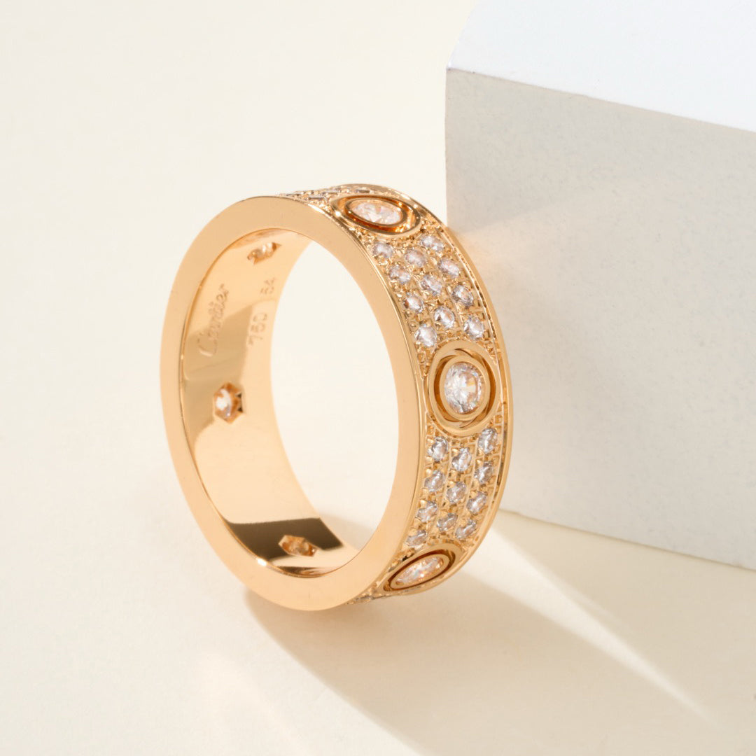 [ELAN LUXE]LOVE 5.5MM FULL-PAVE 6-DIAMOND RING