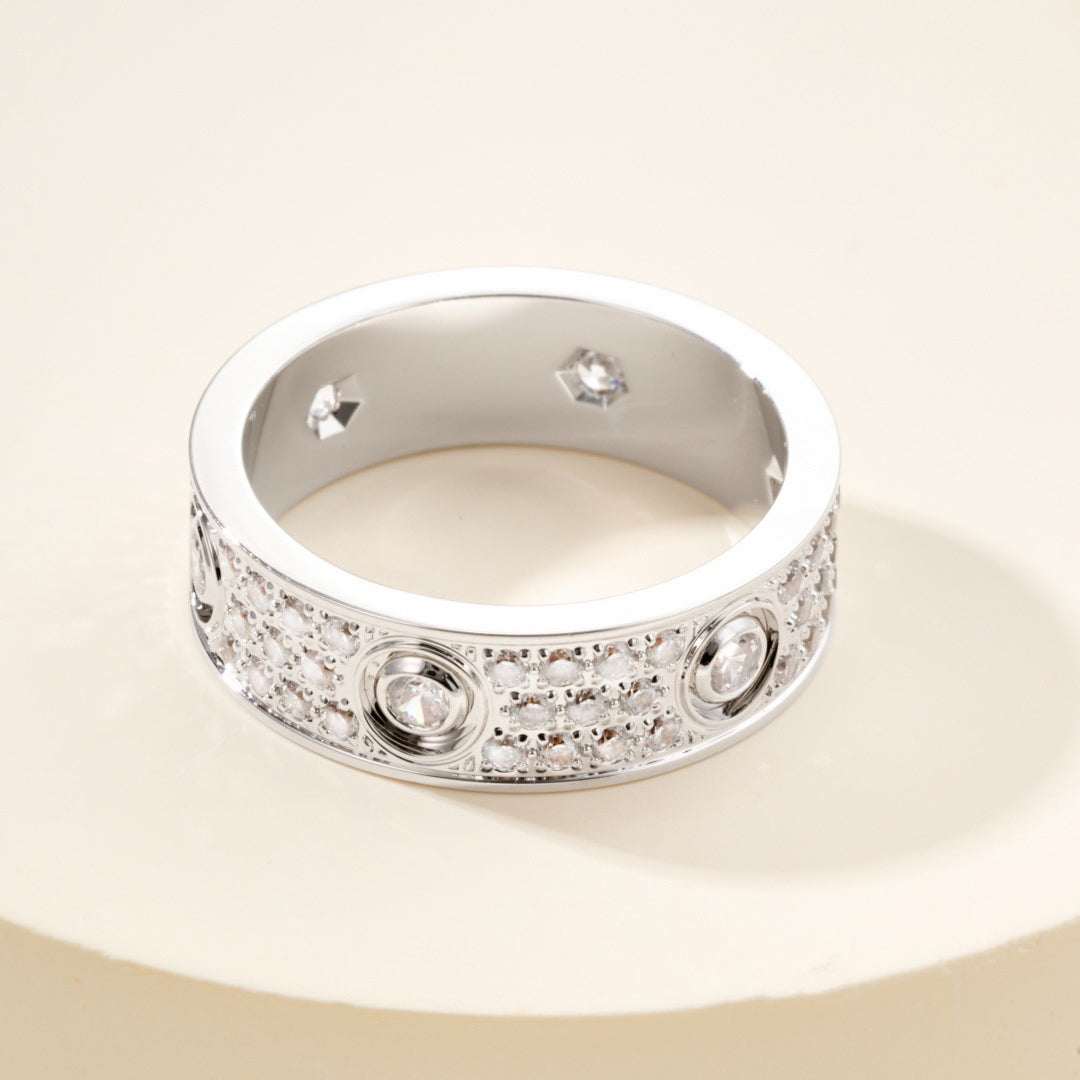 [ELAN LUXE]LOVE 5.5MM FULL-PAVE 6-DIAMOND RING