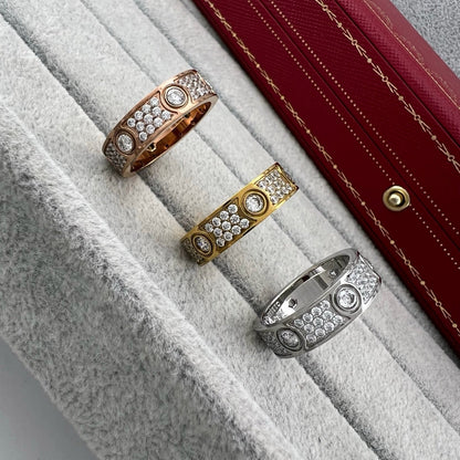 [ELAN LUXE]LOVE 5.5MM FULL-PAVE 6-DIAMOND RING