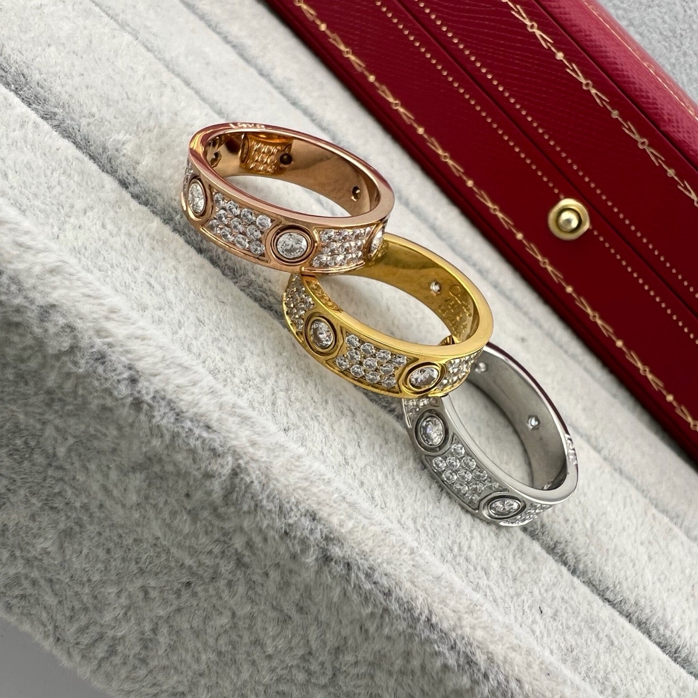 [ELAN LUXE]LOVE 5.5MM FULL-PAVE 6-DIAMOND RING