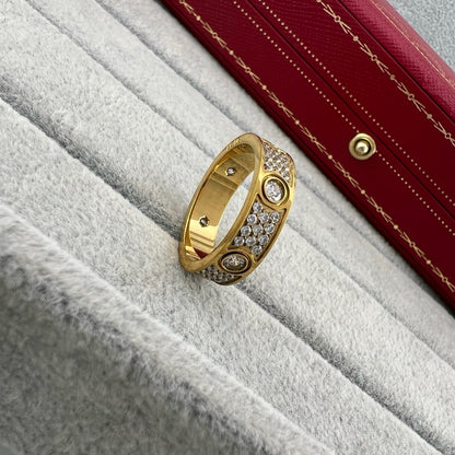 [ELAN LUXE]LOVE 5.5MM FULL-PAVE 6-DIAMOND RING