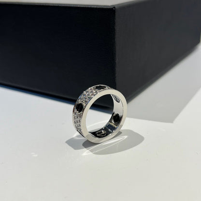 [ELAN LUXE]LOVE RING 5.5MM DIAMONDS PAVED CERAMIC