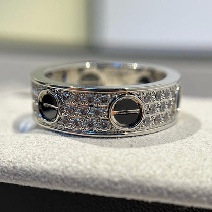 [ELAN LUXE]LOVE RING 5.5MM DIAMONDS PAVED CERAMIC
