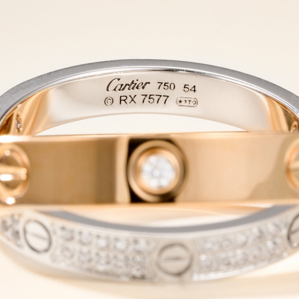 [ELAN LUXE]LOVE PINK GOLD SILVER DIAMOND DOUBLE RING