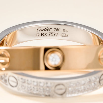 [ELAN LUXE]LOVE PINK GOLD SILVER DIAMOND DOUBLE RING