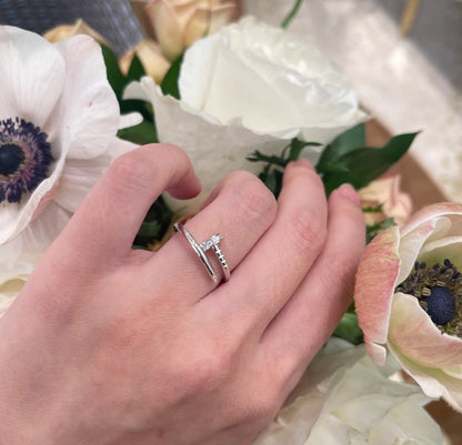 [ELAN LUXE]JUSTE 1.8MM HALF DIAMOND RING