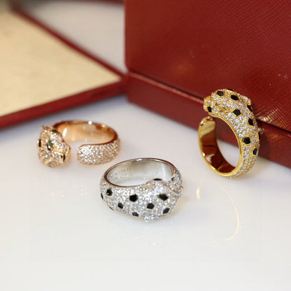 [ELAN LUXE]PANTHERE SPOTTED FULL DIAMOND MEDIUM RING