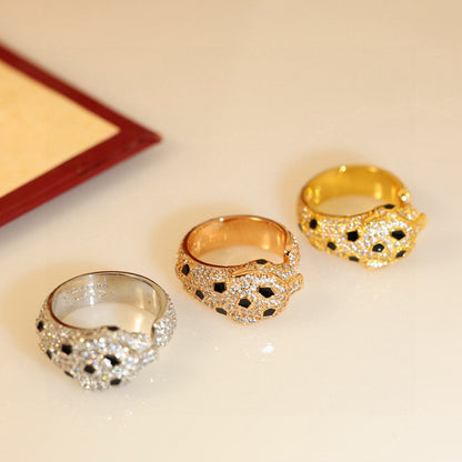 [ELAN LUXE]PANTHERE SPOTTED FULL DIAMOND MEDIUM RING