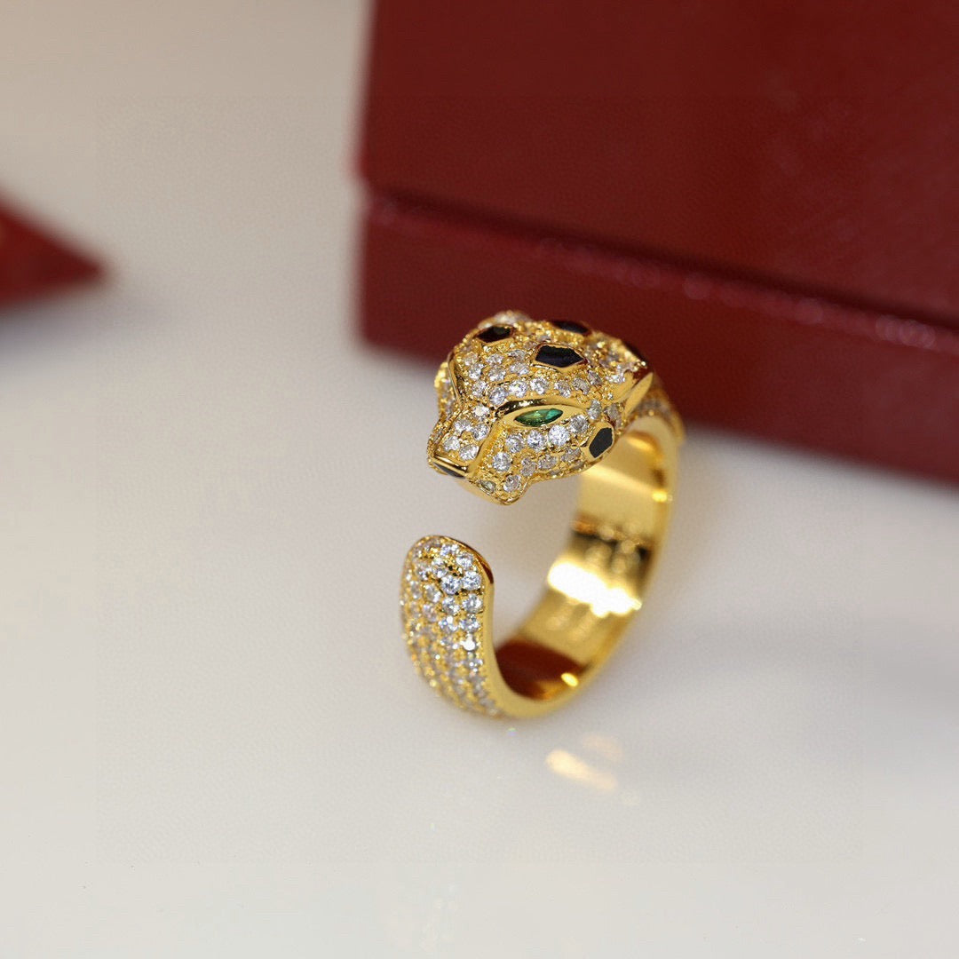 [ELAN LUXE]PANTHERE SPOTTED FULL DIAMOND MEDIUM RING