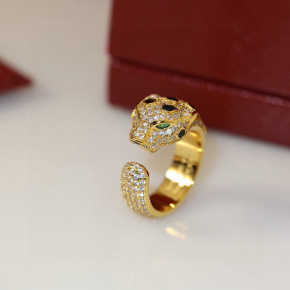 [ELAN LUXE]PANTHERE SPOTTED FULL DIAMOND MEDIUM RING