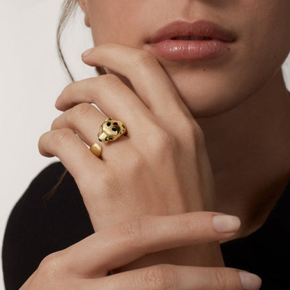 [ELAN LUXE]PANTHERE SPOTTED MEDIUM RING