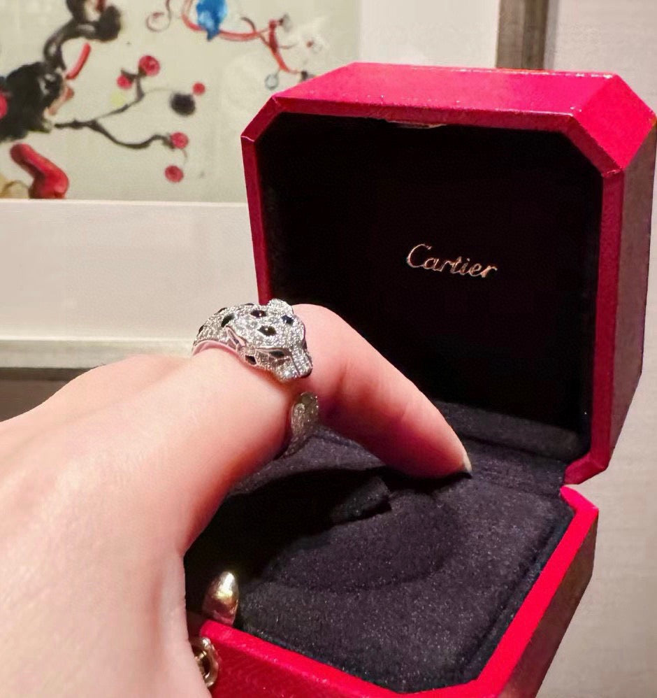 [ELAN LUXE]PANTHERE SPOTTED FULL DIAMOND MEDIUM RING