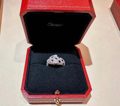 [ELAN LUXE]PANTHERE SPOTTED FULL DIAMOND MEDIUM RING