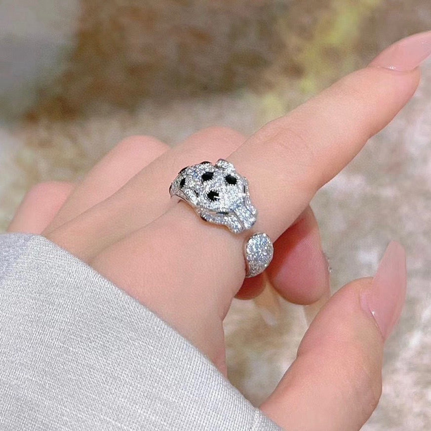 [ELAN LUXE]PANTHERE SPOTTED FULL DIAMOND MEDIUM RING