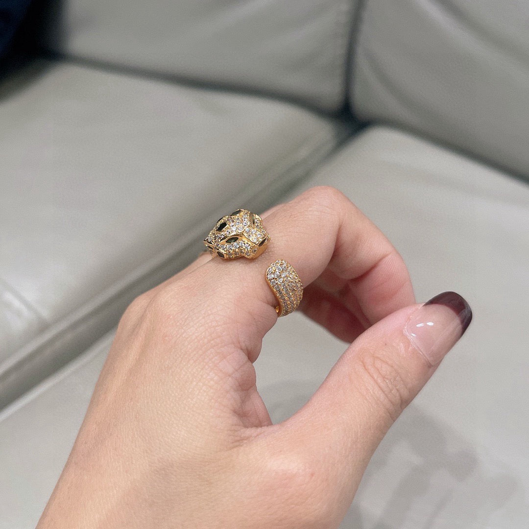 [ELAN LUXE]PANTHERE SPOTTED FULL DIAMOND MEDIUM RING