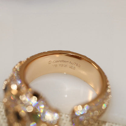 [ELAN LUXE]PANTHERE SPOTTED FULL DIAMOND MEDIUM RING
