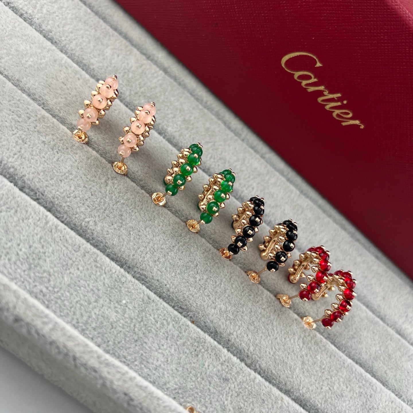 [ELAN LUXE]CLASH 7.9MM AGATE CHALCEDONY EARRINGS
