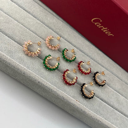 [ELAN LUXE]CLASH 7.9MM AGATE CHALCEDONY EARRINGS