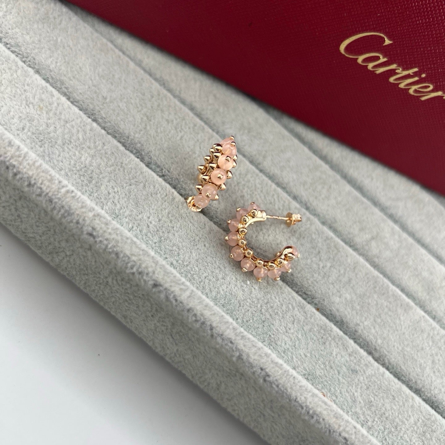 [ELAN LUXE]CLASH 7.9MM AGATE CHALCEDONY EARRINGS