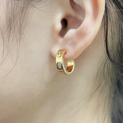 [ELAN LUXE]LOVE EARRINGS 5.7MM 2 DIAMONDS