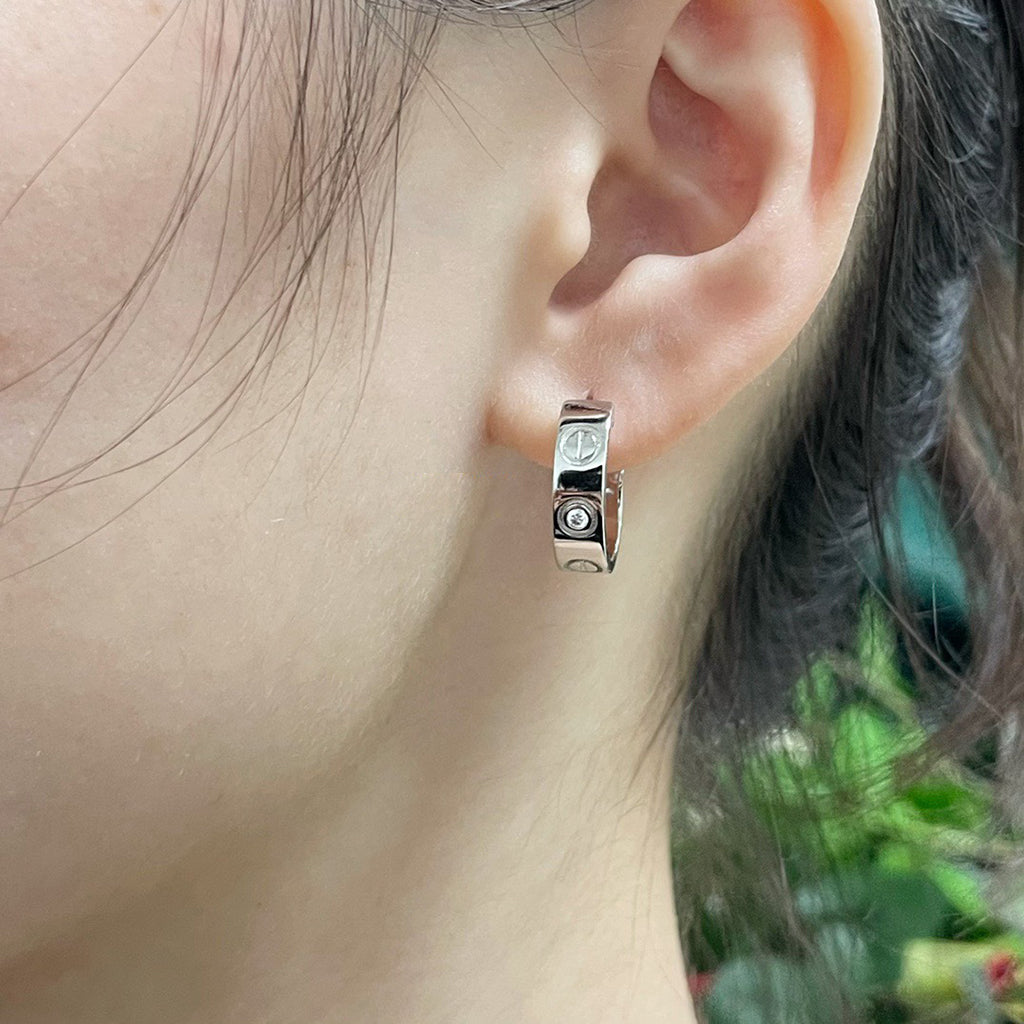 [ELAN LUXE]LOVE EARRINGS 5.7MM 2 DIAMONDS