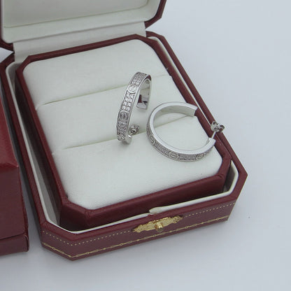 [ELAN LUXE]LOVE EARRINGS 3.6MM DIAMOND PAVED