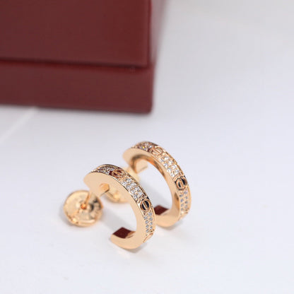 [ELAN LUXE]LOVE 5.5MM DIAMOND PAVED EARRINGS